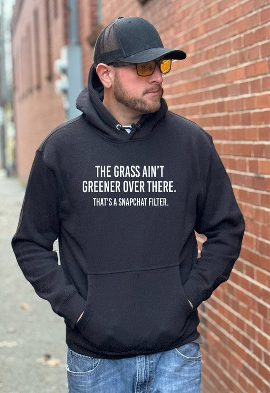 The Grass Ain't Greener Over There Graphic Hoodie