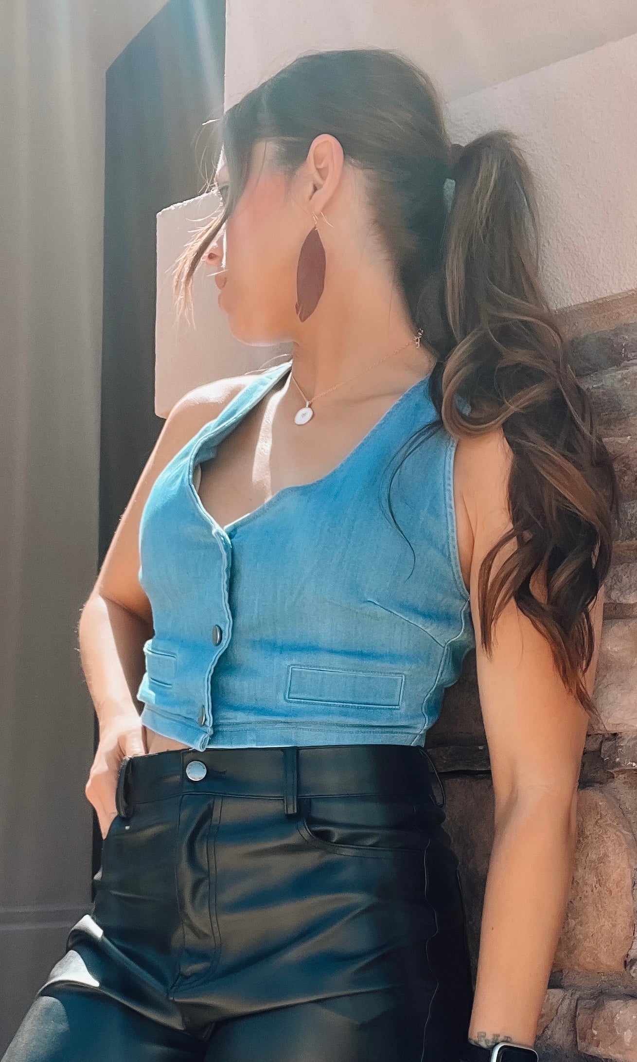 Dolly Denim Halter Top