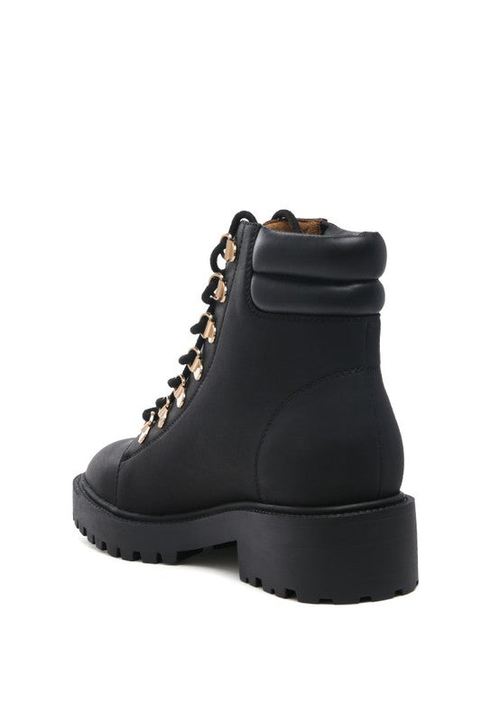 Soft Leather Combat Boots