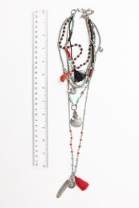 Handmade Feather Fringe Necklace