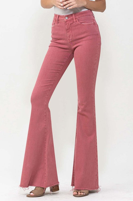 Belle Flare Jeans - Mineral Red