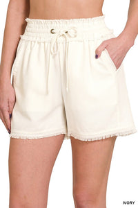 Linen Frayed Shorts