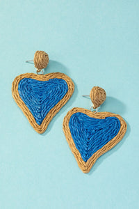 Raffia Heart Earrings
