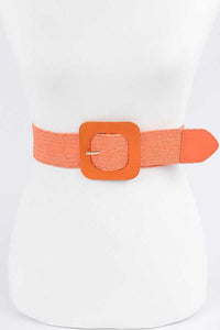 Colored Buckle Straw Belt