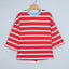 Stripe Bow Tie Hollow Back 3/4 Sleeve T-Shirt