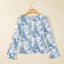 Leopard Round Neck Long Sleeve Sheath Top
