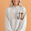 WWJD Embroidered Patchwork Mock Neck Sweatshirt