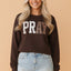 Pray Floral Stripe Gingham Embroidered Patch Sweatshirt
