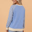 Gingham Colorblock Long Sleeve Raglan Pullover Sweatshirt