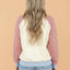 Gingham Colorblock Long Sleeve Raglan Pullover Sweatshirt