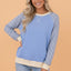 Gingham Colorblock Long Sleeve Raglan Pullover Sweatshirt
