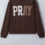 Pray Floral Stripe Gingham Embroidered Patch Sweatshirt