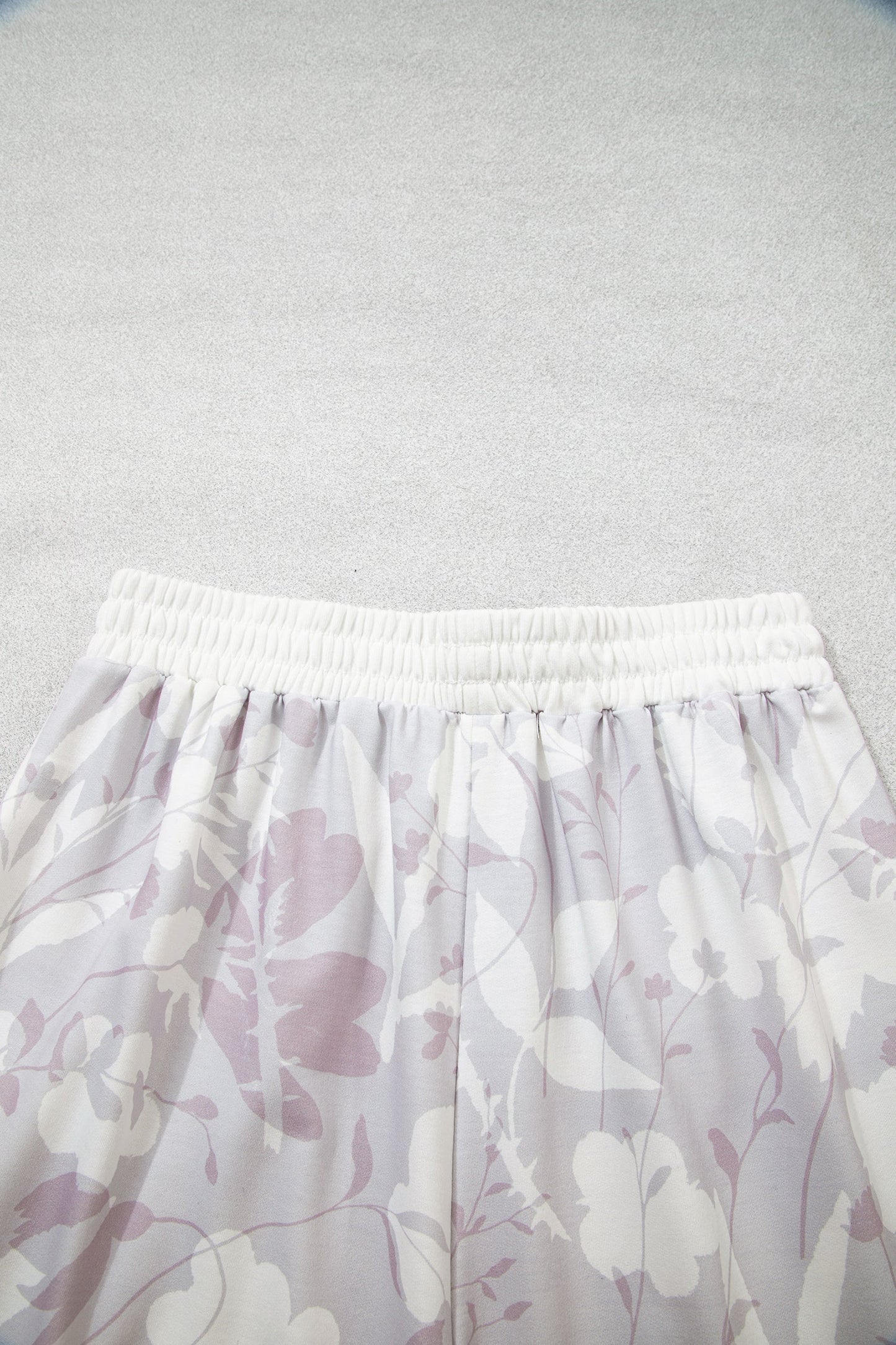 Floral Elastic Waist Wide Leg Pants