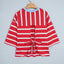Stripe Bow Tie Hollow Back 3/4 Sleeve T-Shirt