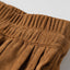 Solid Corduroy Buttoned Elastic Waist Wide Leg Pants