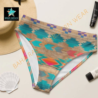Ready to Ship Yeehaw Sunset Aztec Print Bikini Bottom LARGE