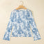 Leopard Round Neck Long Sleeve Sheath Top