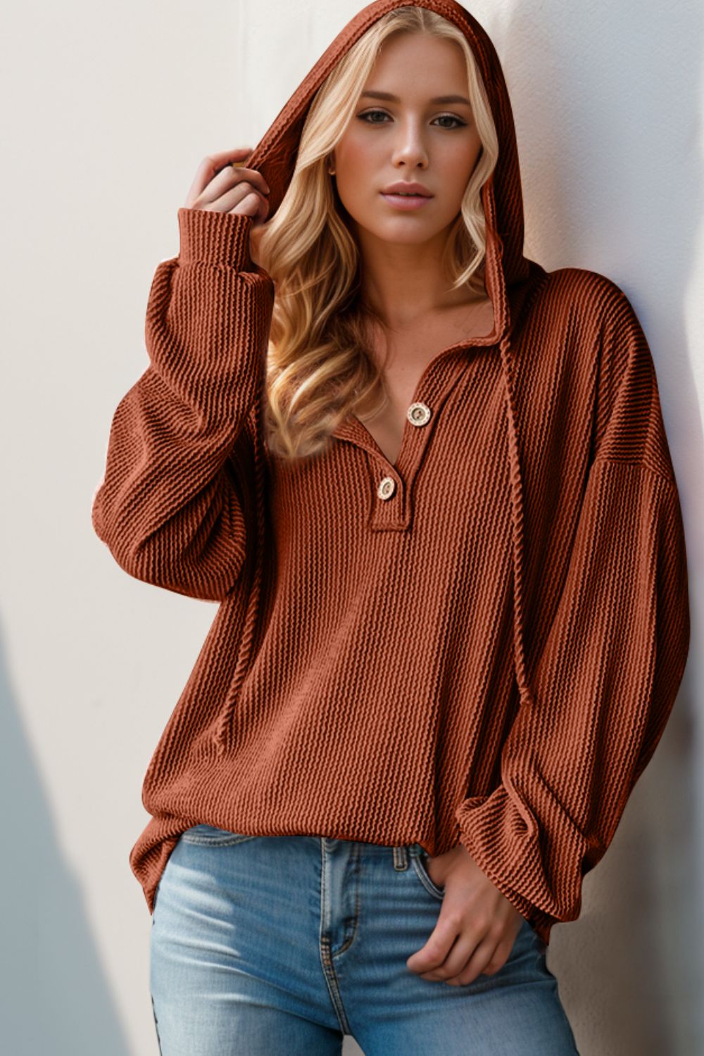 Honey Button Long Sleeve Hoodie