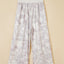 Floral Elastic Waist Wide Leg Pants