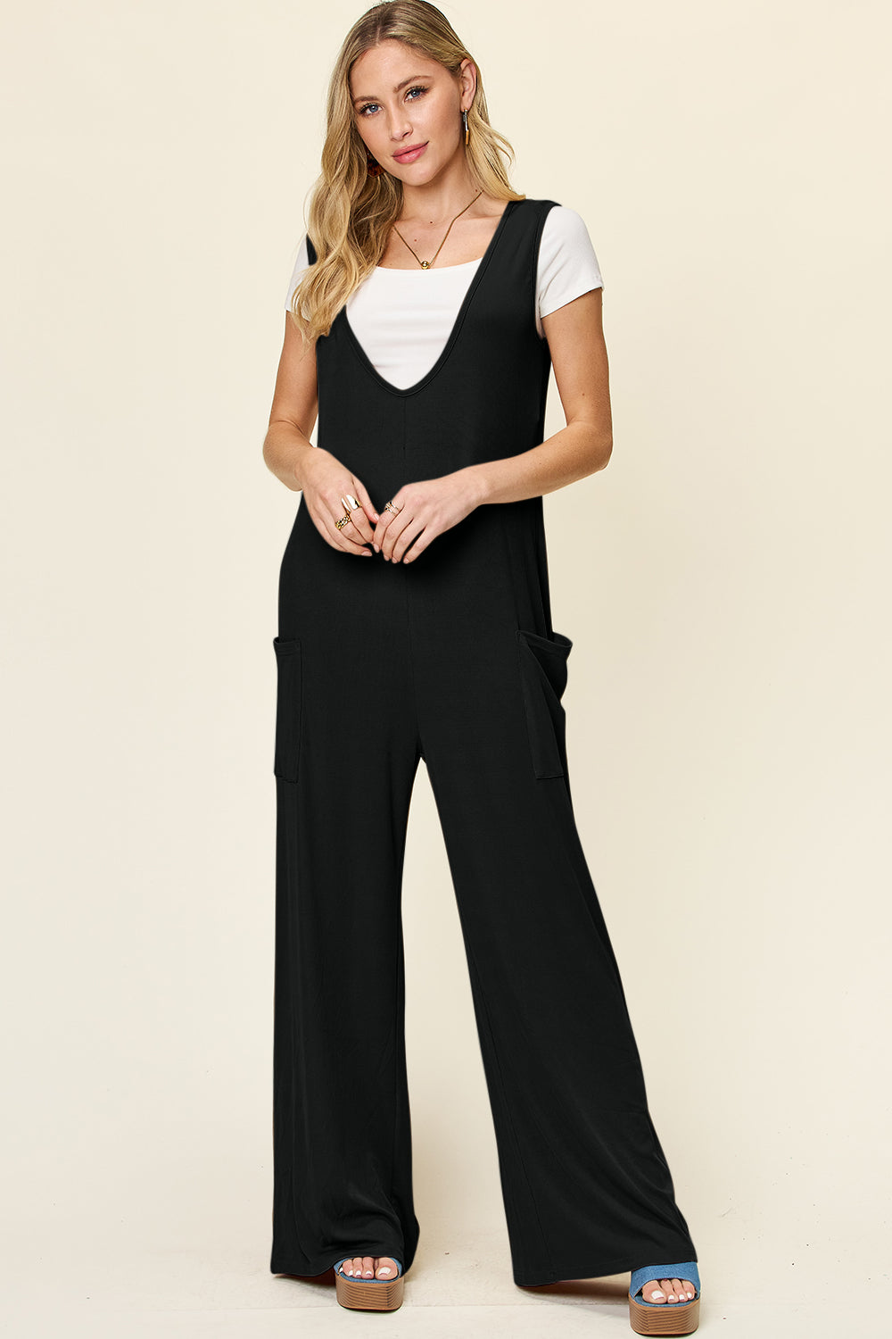 Eva Wide Leg Jumpsuit with Pockets