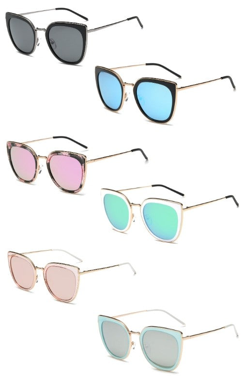 Polarized Mirror Cat Eye Sunglasses