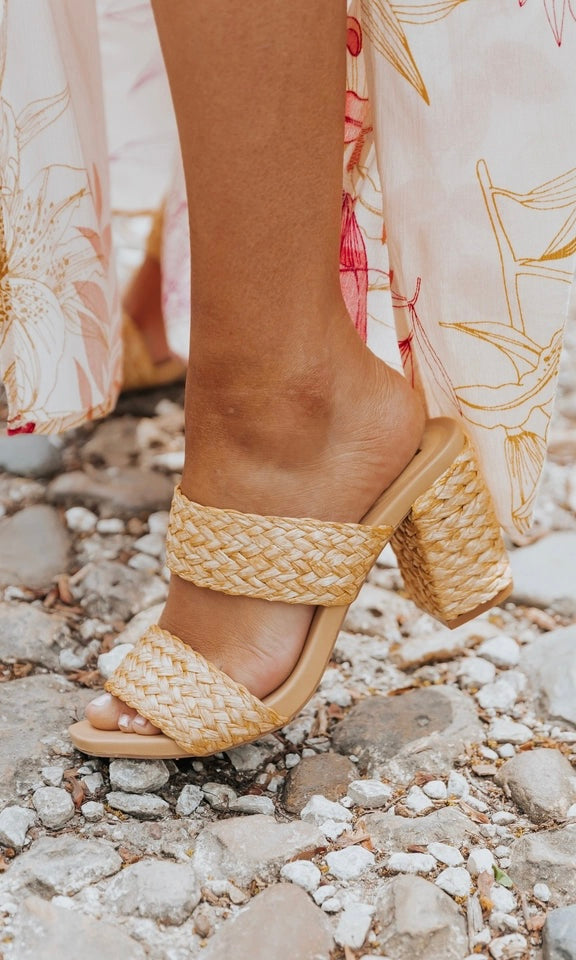 Kayla - Raffia Sandal Heels
