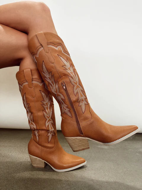 Ainsley - Embroidered Cowboy Boot
