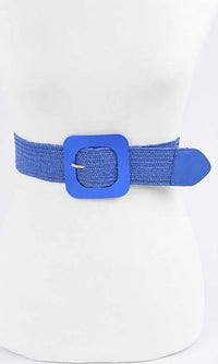 Colored Buckle Straw Belt