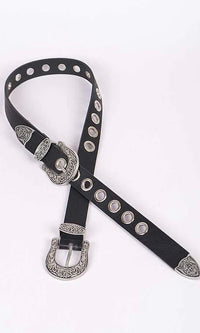 Engraved Double Buckle Fashion Belt