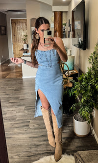 Karissa Cut Out Denim Dress