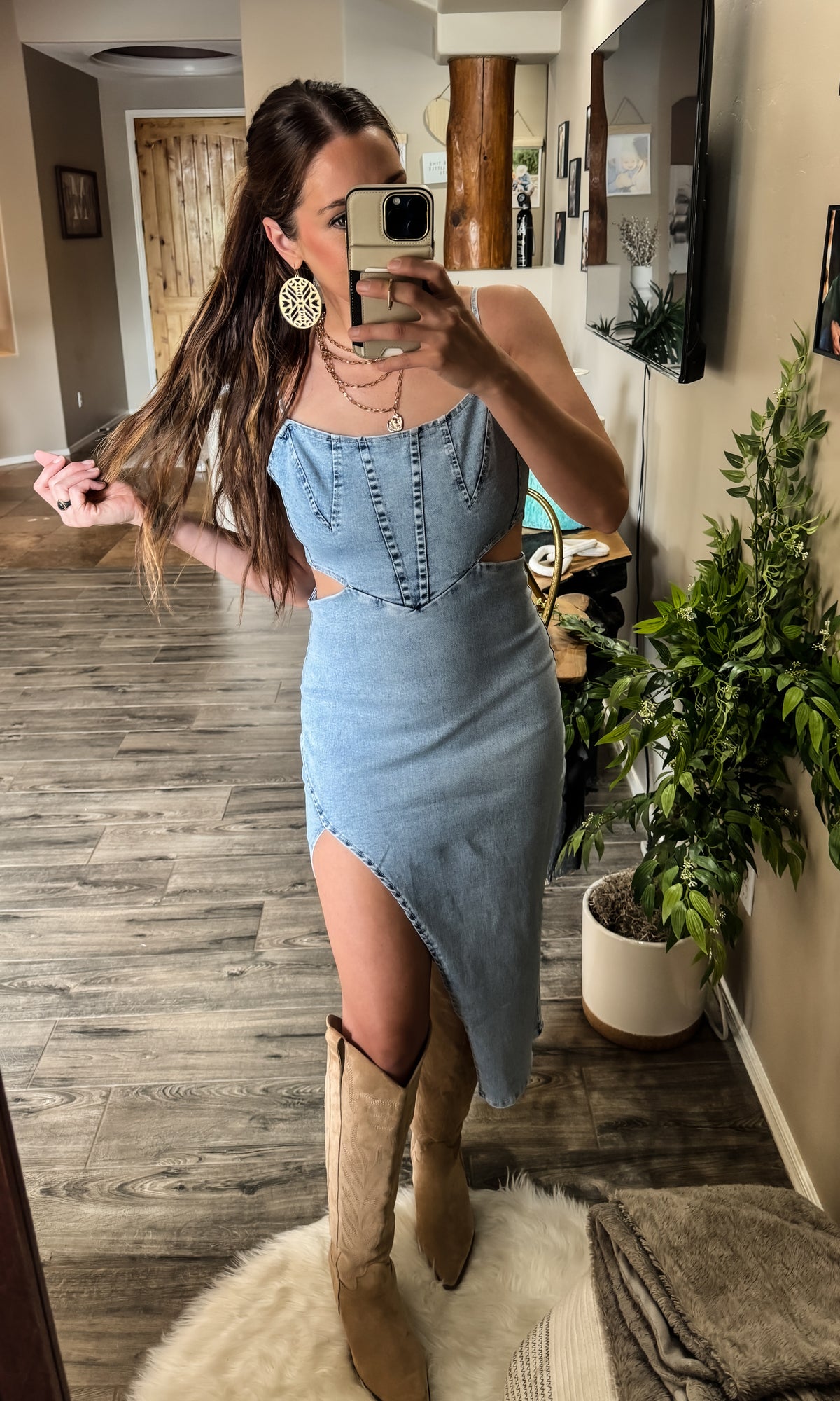 Karissa Cut Out Denim Dress