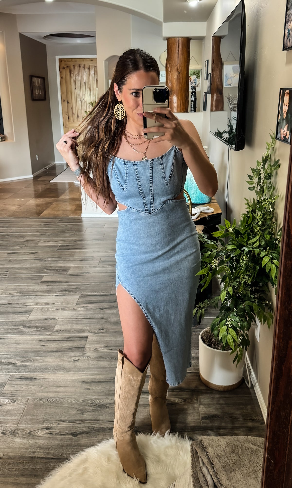 Karissa Cut Out Denim Dress