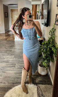 Karissa Cut Out Denim Dress