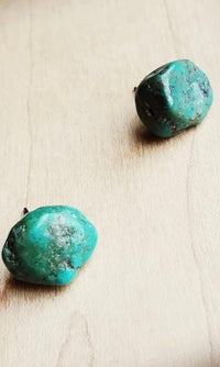 Natural Green Turquoise Stud Earrings