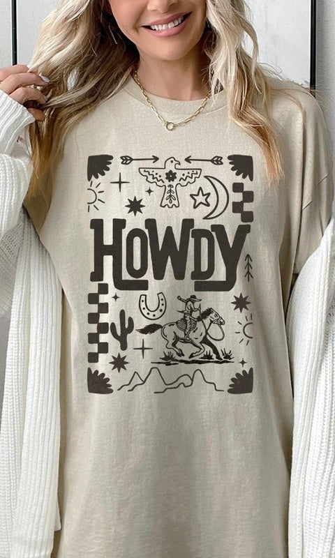 Howdy Cowboy Graphic Heavy Cotton Tee