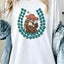 Cowgirl Turquoise Horseshoe Graphic Tee