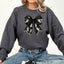 Halloween Bow Coquette Minimalist Retro Vintage Spooky Costume Fall Graphic Sweatshirt