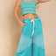 POL Elastic Waistband Wide Leg Pants with Drawstring