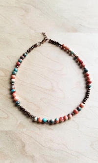 Multi-Colored Turquoise Collar Length Necklace