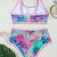 Fluorescent Leopard High Waist Bikini Swim Set