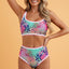 Fluorescent Leopard High Waist Bikini Swim Set