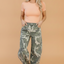 Camo Denim Button Fly Straight Leg Jeans