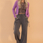 Solid Mineral Wash Drawstring Cargo Pocket Pants