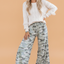 Camo Drawstring Elastic Waist Wide Leg Pants