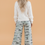 Camo Drawstring Elastic Waist Wide Leg Pants