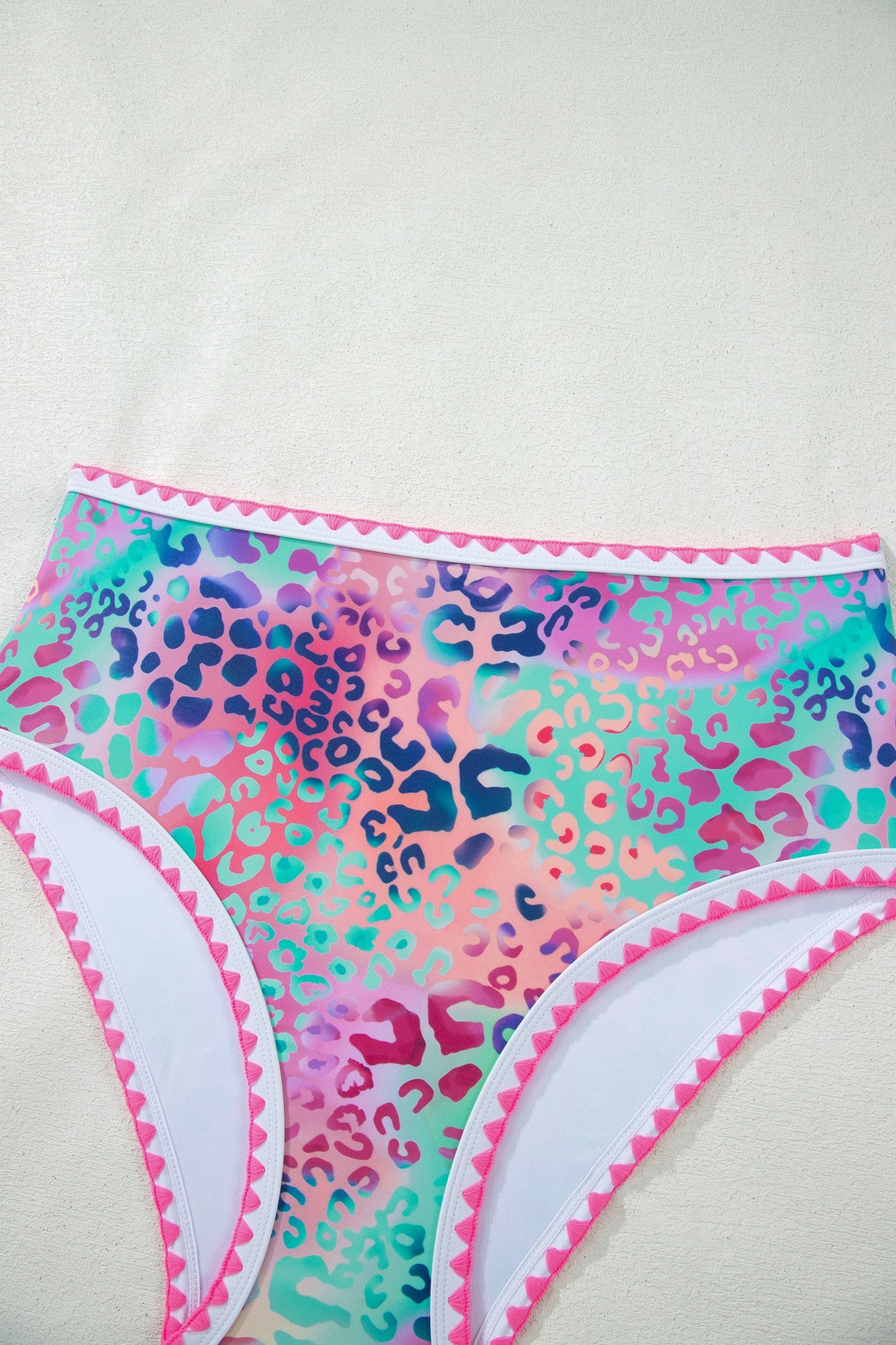 Fluorescent Leopard High Waist Bikini Swim Set