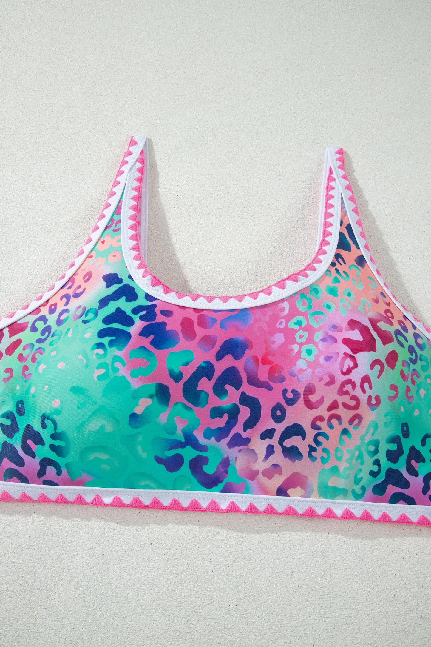Fluorescent Leopard High Waist Bikini Swim Set