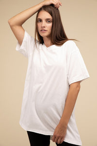 Cotton Drop Shoulder Oversized Top