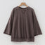 Mineral Wash Reverse Seam 3/4 Sleeve Top