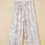 Floral Elastic Waist Wide Leg Pants